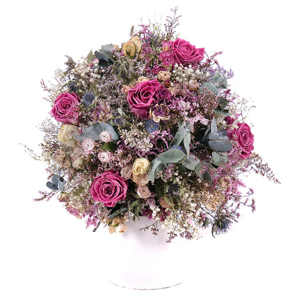 Irigo sušená kytice preparované růže Monalisa rose wine 1