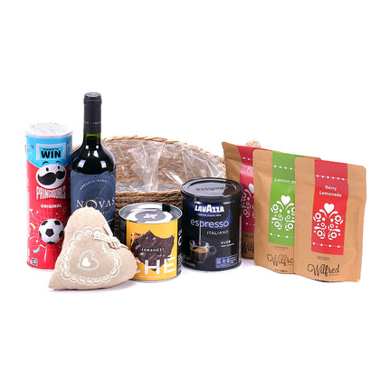 Dárkový ratanový koš se srdíčkem