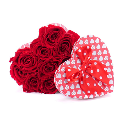 In eterno červené srdce HAPPY DAY "M" 11 rudých růží