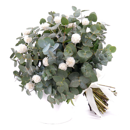Kytice eukalyptus In eterno bílá scabiosa