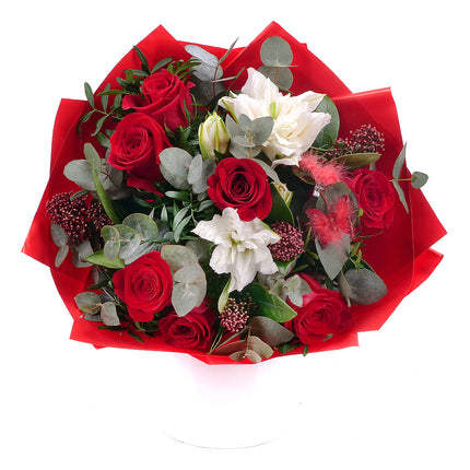 Sweet červené růže a lilia