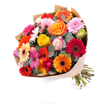 Sweet barevné růže a gerbery