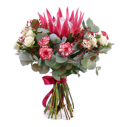 Perla krémové růže a protea