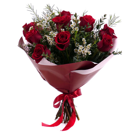 Sweet červené růže a waxflower