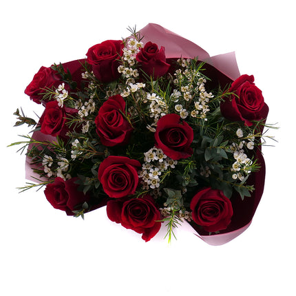 Sweet červené růže a waxflower