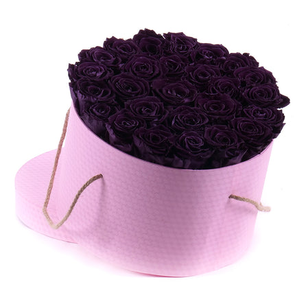 In eterno okrúhly ružový box  "L" 26 fialových ruží