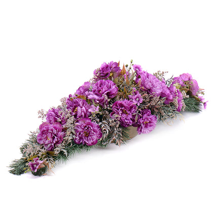 Irigo smuteční aranžmá fialové pivoňky