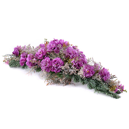 Irigo smuteční aranžmá fialové pivoňky
