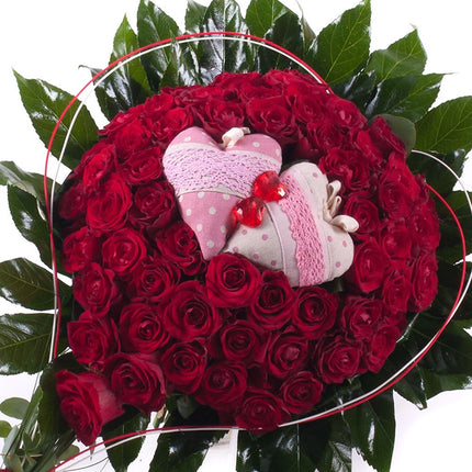 Srdce červené růže srdíčka