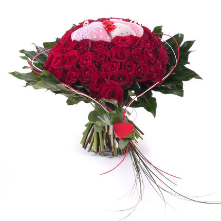 Srdce červené růže srdíčka