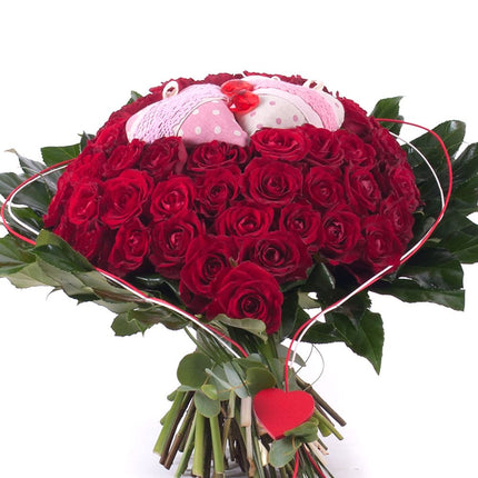 Srdce červené růže srdíčka