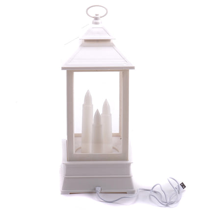 Bílá LED plastová lucerna