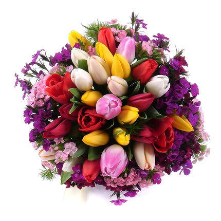 Sweet barevné tulipány a hřebíček