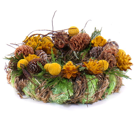 Irigo zelený veniec žlté sušené plody